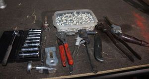 lot 50 image: Two Rivet Tools and Rivets as well as other Tools as Shown in Photos