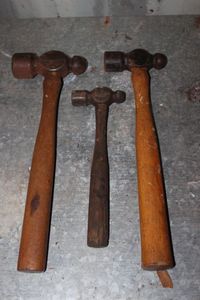 lot 51 image: Three Different Sizes of Ball Peen Hammers