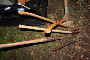 lot 59 image: Variety of Long Handled Tools Mostly AXEs as shown