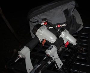 lot 66 image: Pair of Porter Cable Nail Guns and Carry Bag, Framing and Finish