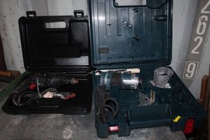 lot 126 image: Skil Electric Drill and Bosch Router, both in Plastic Storage Cases