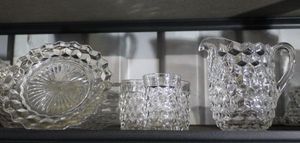 lot 95 image: Sixteen  Pieces of Colony Glass Whitehall Pattern Clear Cubist 1964