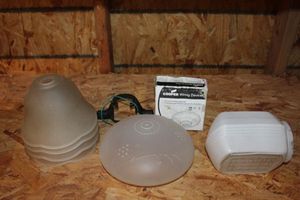 lot 218 image: Light Covers and Sconces, Ceramic Light Fixture and More