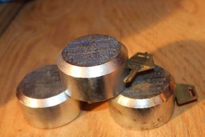 lot 232 image: Three round Hidden shackel Locks, each with key