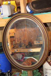 lot 253 image: Large Vintage Oval Mirror