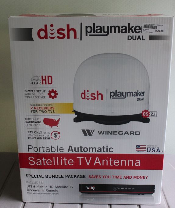 lot 4 image: Never used Dish Playmaker Dual Satellite TV Antenna