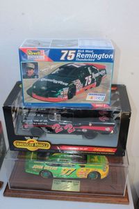 lot 30 image: Collectable Nascar, John Deer #97 Autographed by Chad Little in Display, Nascar model Car, and Diecast 57 Chevy