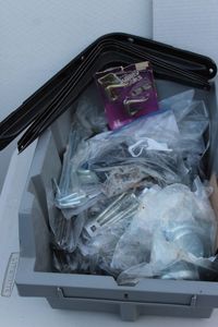 lot 97 image: Bin of hardware