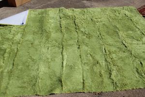 lot 118 image: Green Shag Area Rug, Super Soft 7ftx10ft (John Deer Green Color)