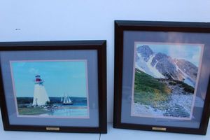 lot 150 image: Alpine Buttercups Innsbruck, Austria by John Murphy, Kidston Island Lighthouse Baddeck, Nova Scotia, Desiree deal, reproduction