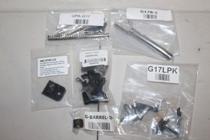 lot 196 image: Gun Parts G17 Upper Slide Completion Kit for Glock 17, True Precision Glock 17 Threaded Barrel 9mm, Glock lower parts kit, Glock Threaded Barrel 9mm, and Frame Parts Kits for Glock Gen 3 9mm