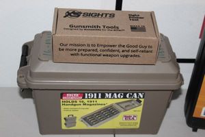 lot 219 image: 1911 mag can and XS Sights Sight pusher tool