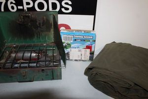 lot 222 image: camping cook stove and more, including very lg, extra Heavy-duty Tarp