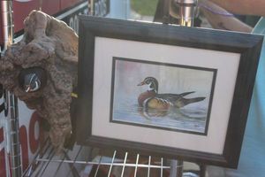 lot 204 image: Numbered and Signed Duck Print and Duck Head Art