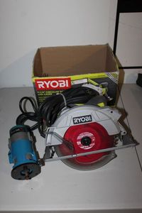 lot 247 image: Corded Ryobi Circular Saw and Router