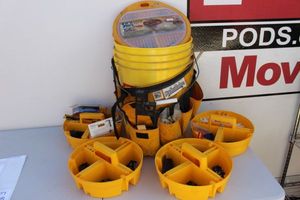 lot 307 image: Bucket with Storage Trays and Contents
