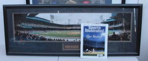 lot 337 image: Framed Artwork 42x16 Tigers Stadium and Sports Illustrated Tigers Stadium