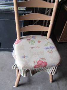 lot 49 image: Fruit design high back kitchen chairs qty 3