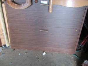 lot 50 image: 2 drawer wooden filing cabinet
