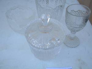 lot 61 image: crystal lot -  candy dish,  sugar bowl plus
