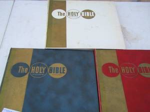 lot 76 image: the HOLY Bible records set qty 3