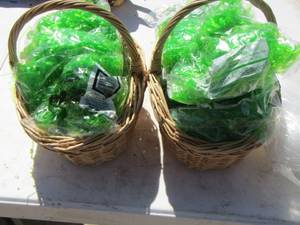lot 145 image: wicker baskets and green Easter grass