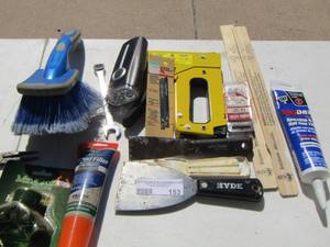 lot 153 image: staple gun- paint scrappers and more