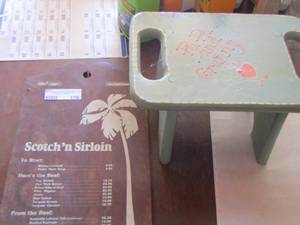 lot 176 image: small stool- bbq board