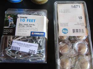 lot 200 image: chain 10 ft., 10 draw knobs