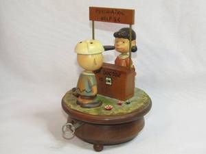 lot 114 image: United features syndicate 1968 Anri music box of Charlie & Lucy, made in Italy