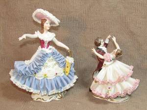 lot 139 image: Lg & Med. Size lady porcelain figurines