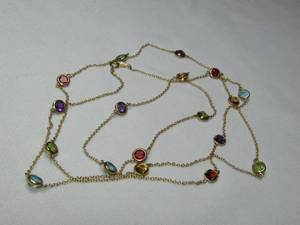 lot 168 image: 14K gold (marked Mexico 14K) Necklace with assorted stones