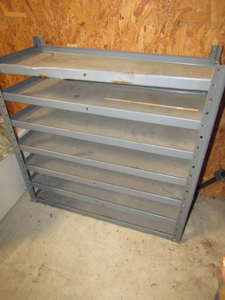 lot 257 image: Metal 7-shelf about 3 feet tall