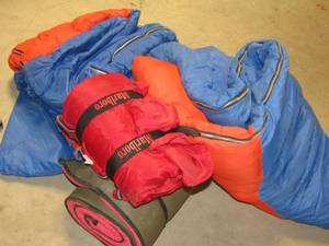 lot 268 image: Marlboro branded sleeping bag and assorted sleeping bags