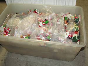 lot 272 image: Assorted Christmas ornaments, santas, etc