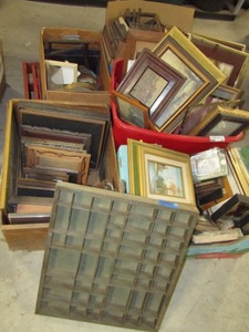 lot 287 image: Frames and memory box (printing drawer)