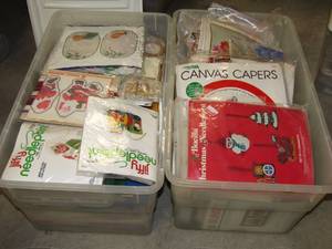 lot 305 image: Lg Assortment of Crewel Embroidery Kits