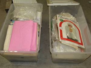 lot 307 image: Crewel Embroidery Kits and sewing materials