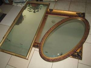 lot 345 image: Set of 3 large framed wall mirrors