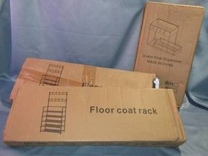lot 348 image: Two floorcoat racks and undercounter organizer