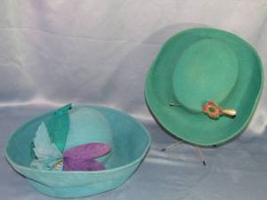 lot 360 image: B Michael New York  Bollman 100% wool Escello felt hat, and Adolfo II New York Paris felt hat