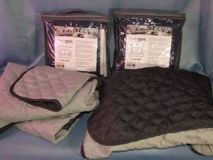 lot 363 image: Coverlastic Two Love Seat and Chair Covers UNOPENED Reversible Blk & Brown
