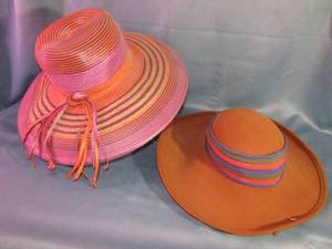 lot 373 image: Adolfo II New York Paris and Eric Javits Designer Womens Hats-one straw the other felt