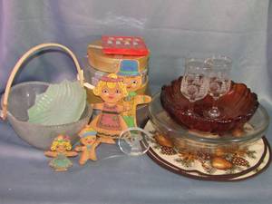 lot 379 image: Lead crystal Christmas angel (has small chip) and Assorted Table-ware and Decor