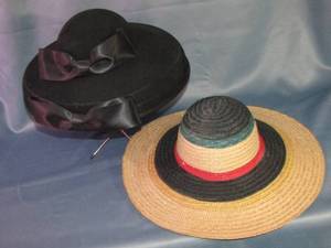 lot 392 image: Ruth Kropveld marquise suede hat and a Made in Italy straw hat