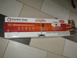 lot 399 image: Comfort-Zone In-Door-Out-Door Electric Patio Heater wremote control wstand