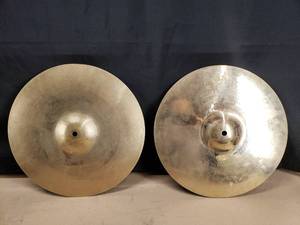 lot 140 image: Set of Zildjian A Custom Hi Hat Cymbals
