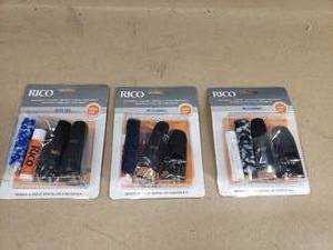 lot 165 image: Lot of 3 Rico Clarinet & Saxophone Care & Replacement Kits