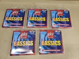 lot 179 image: Lot of 5 GHS Bassics 40-102 Electric Bass Guitar String Sets