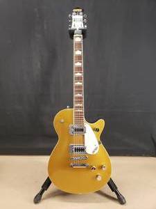 lot 214 image: Beautiful Gretsch G5438 Electromatic Gold Pro Jet Electric Guitar w Gibson Padded Gig Bag